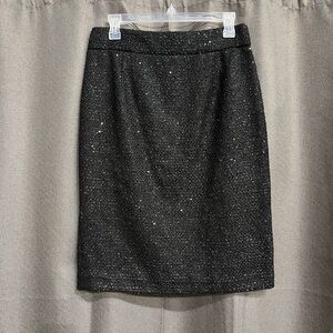 Calvin Klein Black Tweed Pencil Skirt